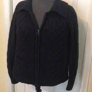 Navy Blue Zip Up Cardigan